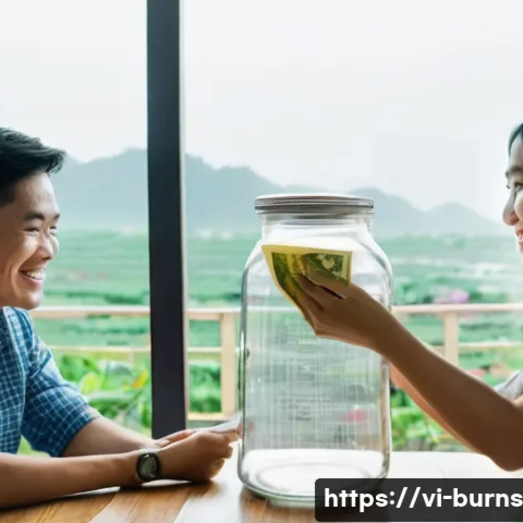 리스크 관리의 필요성에 대한 인식 개선하기 - **Prompt:** "A young Vietnamese couple, in their late 20s, with warm, inviting smiles, are in their ...